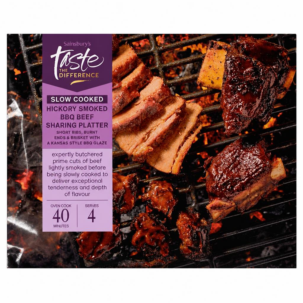 Sainsbury's Slow Cooked 1.4kg Hickory Smoked BBQ Beef Sharing Platter, Taste the Difference