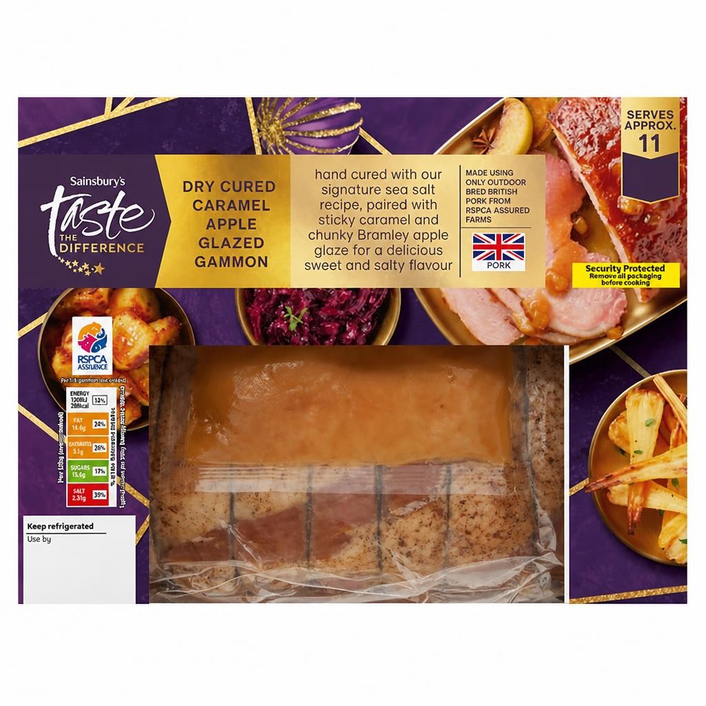 Sainsbury's Bramley Apple & Salted Caramel Gammon, Taste the Difference