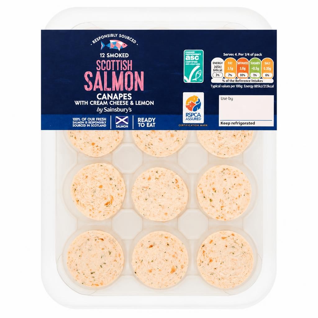 Sainsbury's Smoked Scottish Salmon Canapes x12 120g