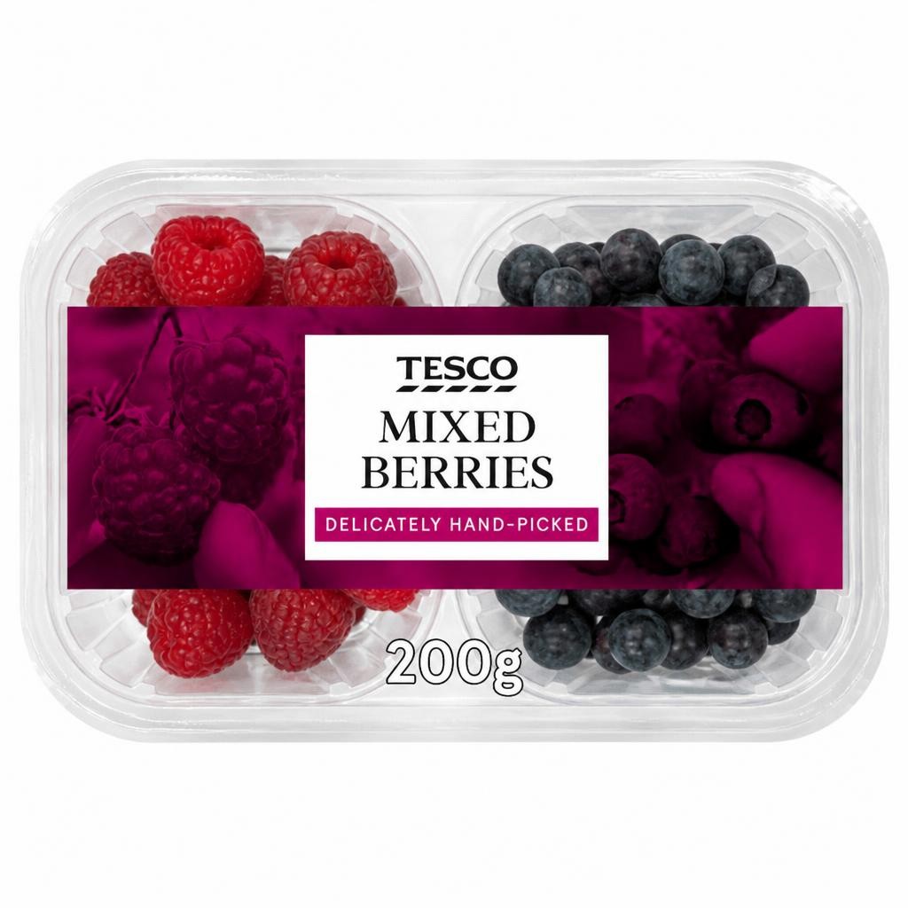 Tesco Raspberries & Blueberries 200G