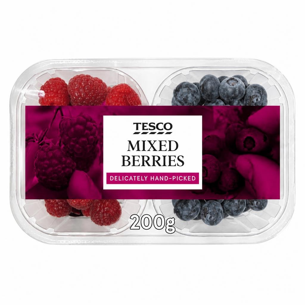 Tesco Raspberries & Blueberries 200G