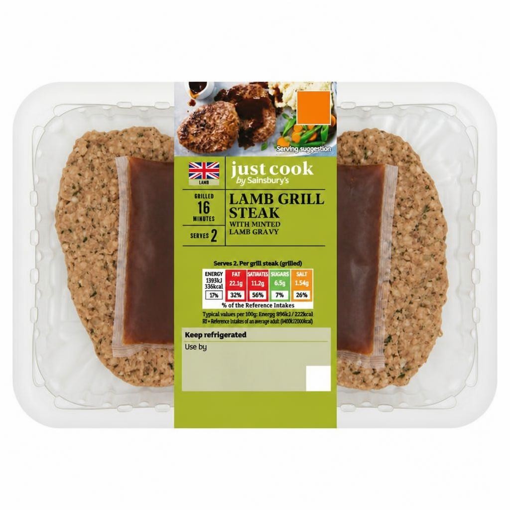 Sainsbury's Just Cook Lamb Grill Steak with Minted Lamb Gravy 400g
