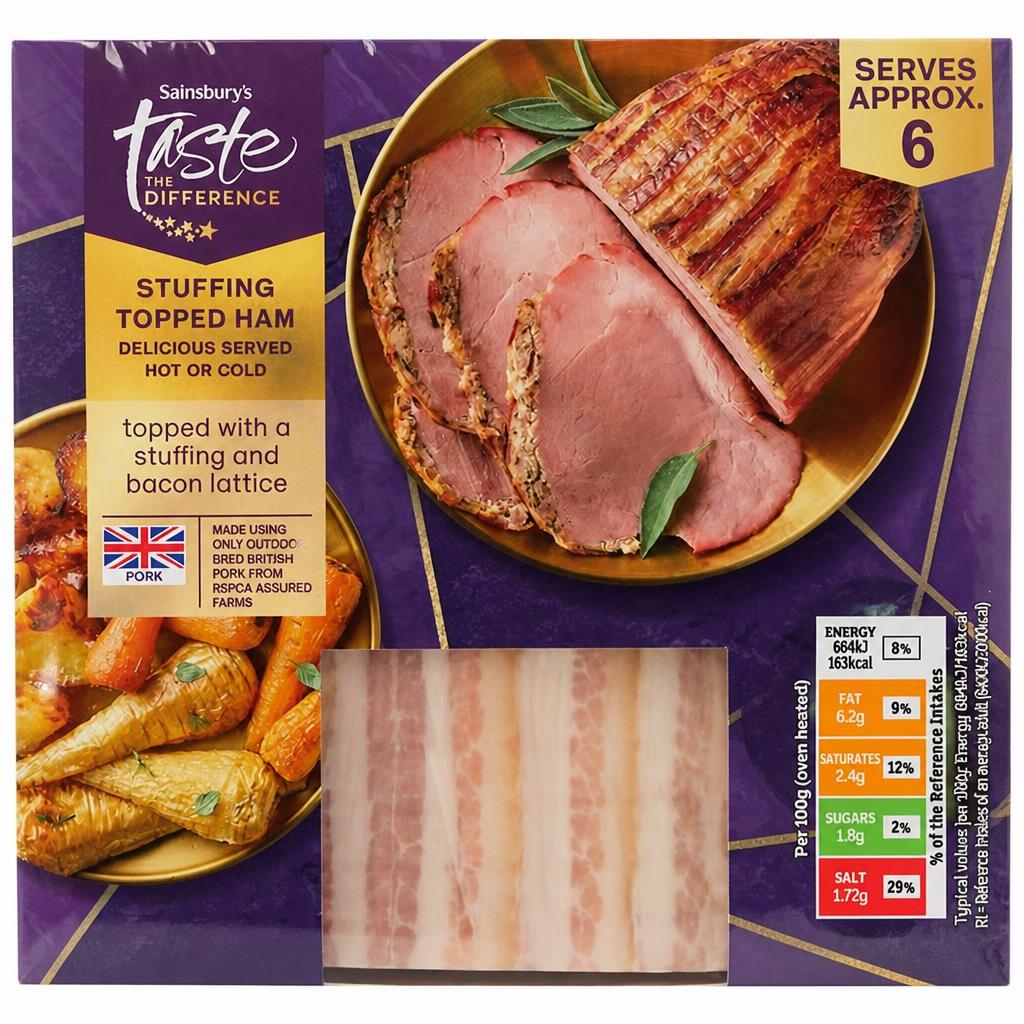 Sainsbury's Stuffing Topped Ham, Taste the Difference 700g