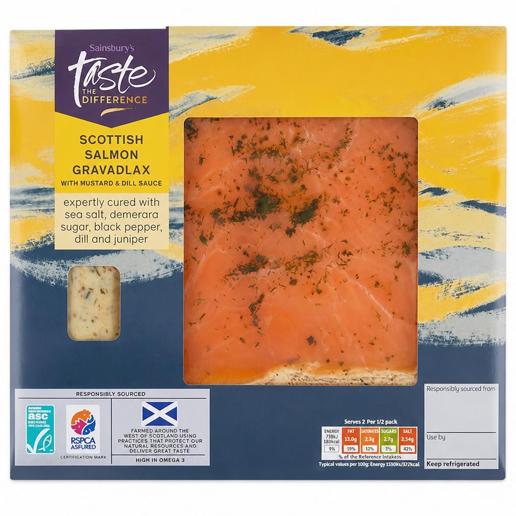 Sainsbury's Scottish Salmon Gravadlax, Taste the Difference 130g