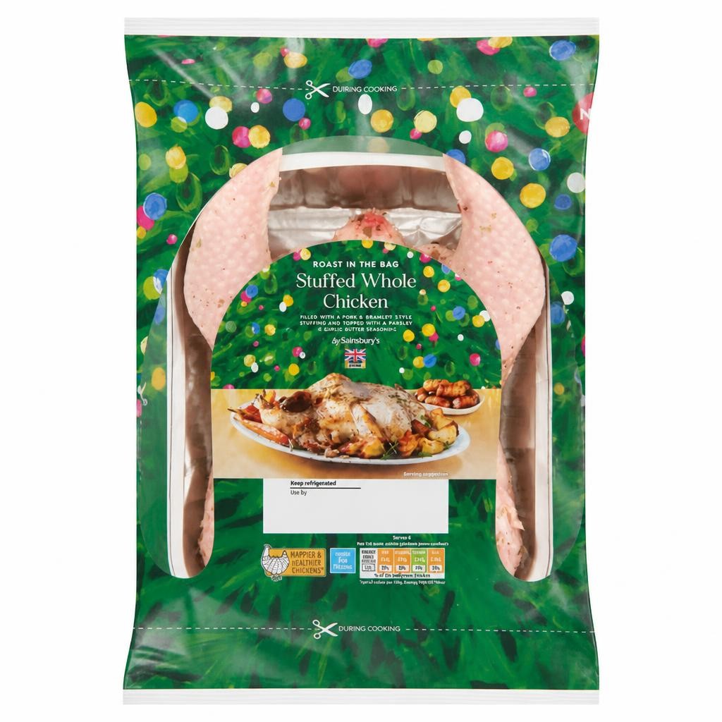 Sainsbury's 1.56kg Roast in the Bag Pigs in Blanket Stuffing Whole Chicken