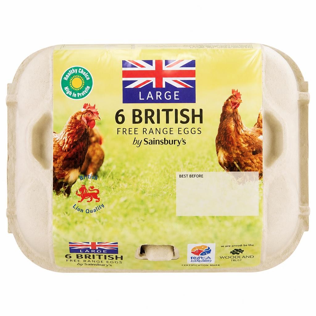 Sainsbury's British Free Range Eggs Large x6