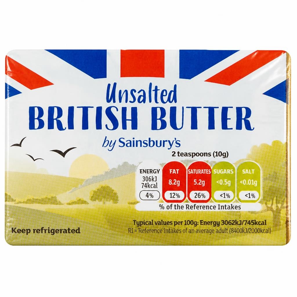 Sainsbury's British Butter, Unsalted 250g