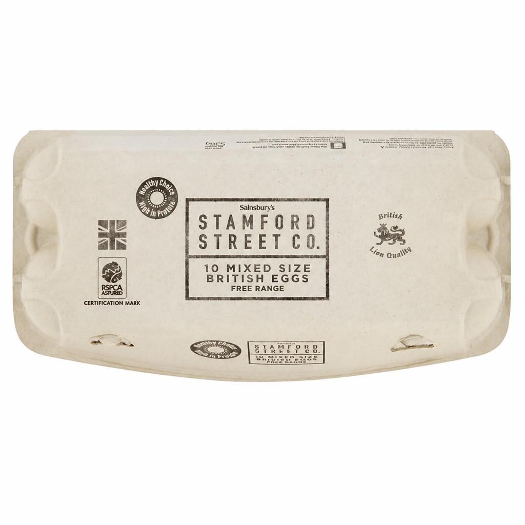 Stamford Street Co. Mixed Size British Eggs Free Range x10 490g