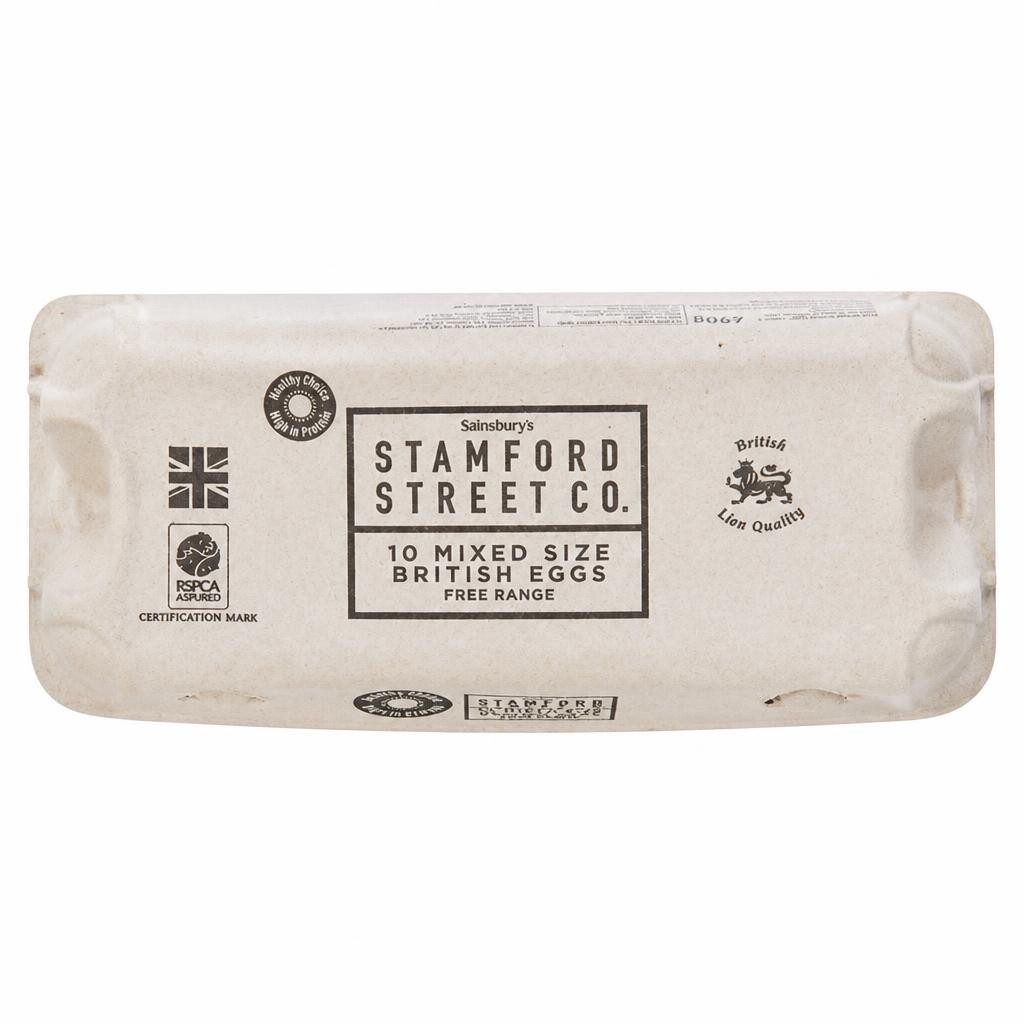 Stamford Street Co. Mixed Size British Eggs Free Range x10 490g