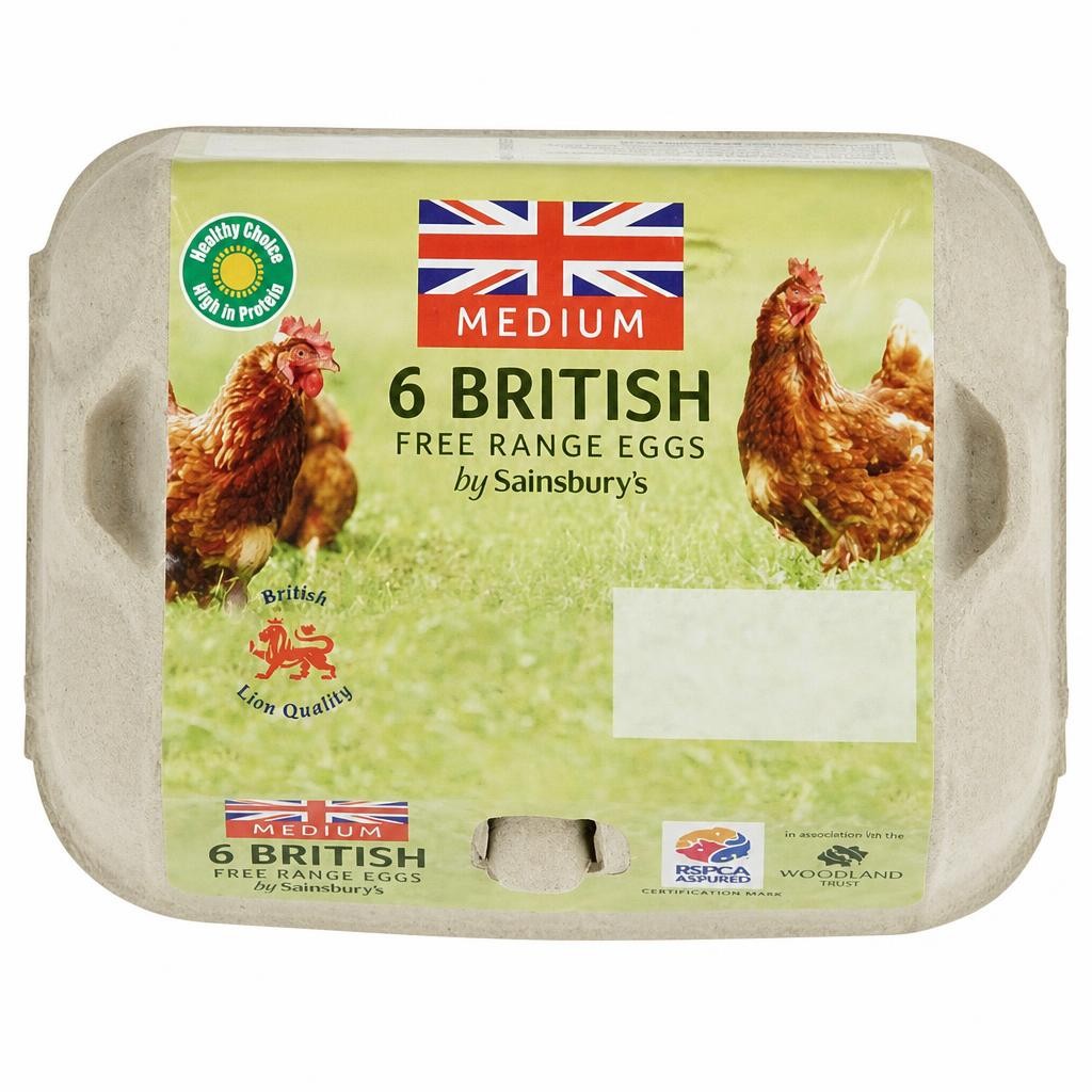 Sainsbury's British Free Range Eggs Medium x6