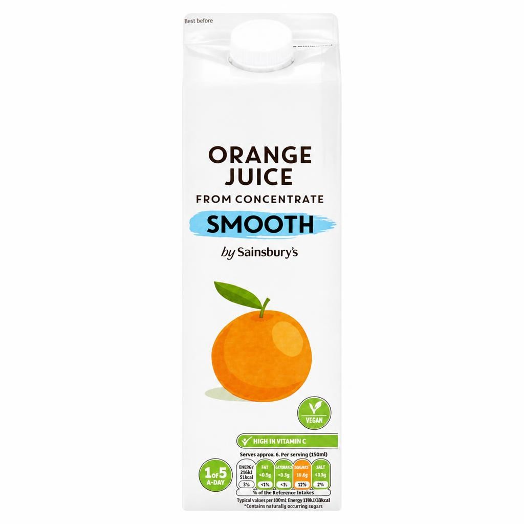 Sainsbury's Smooth Pure Orange Juice 1L
