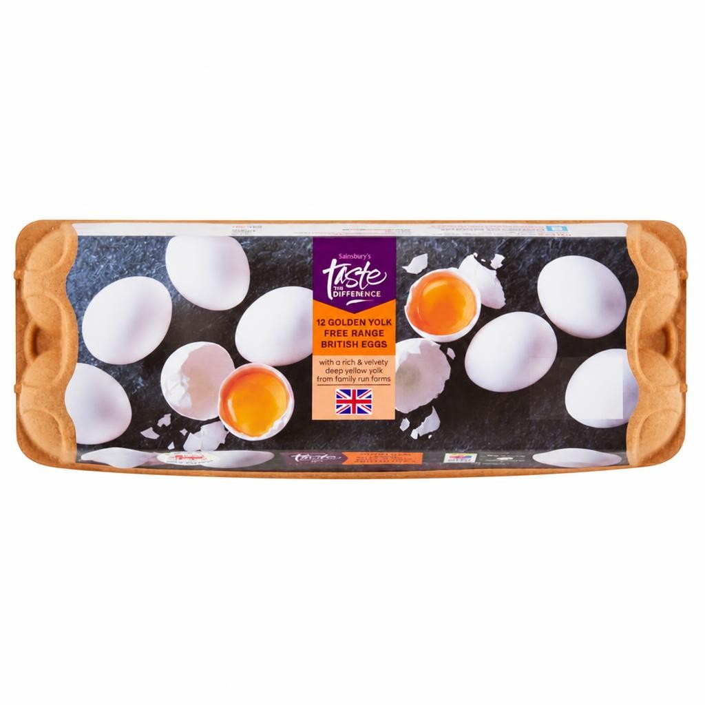 Sainsbury's Free Range Golden Yolk Eggs, Taste the Difference x12