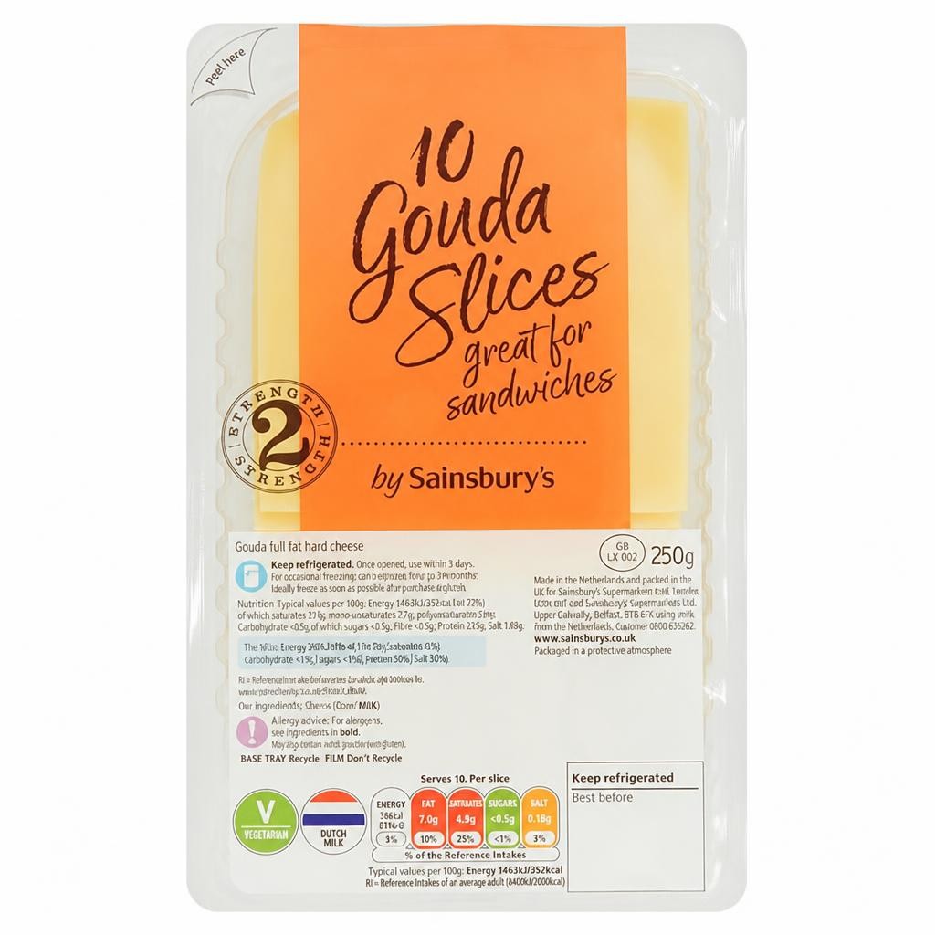 Sainsbury's Gouda Cheese Slices 250g