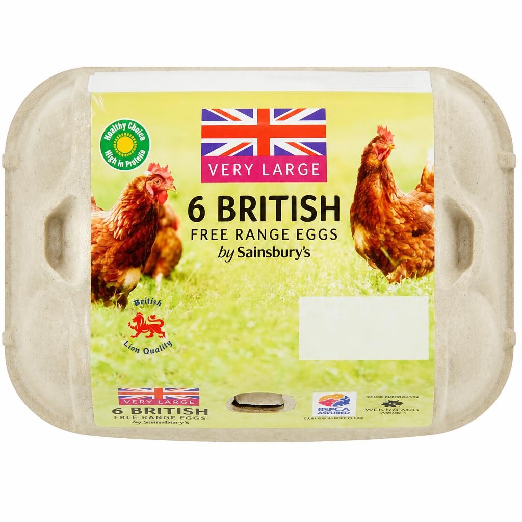 Sainsbury's British Free Range Eggs Extra Large x6