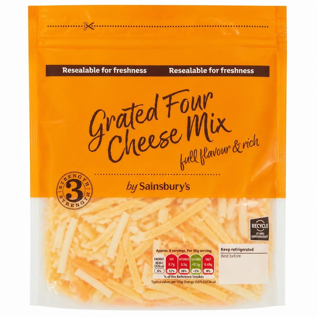 Sainsbury's Grated Four Cheese Mix 250g