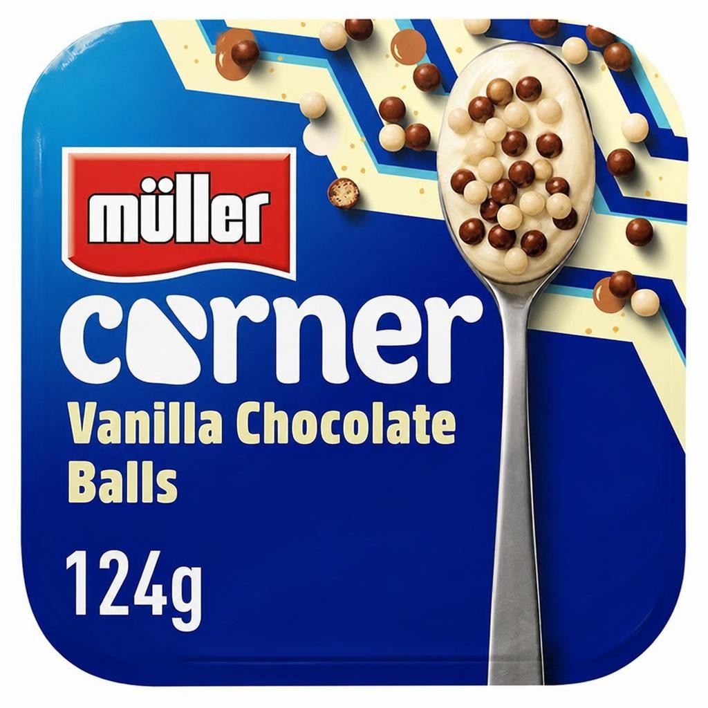 Müller Corner Vanilla Yogurt With Chocolate Balls 124g