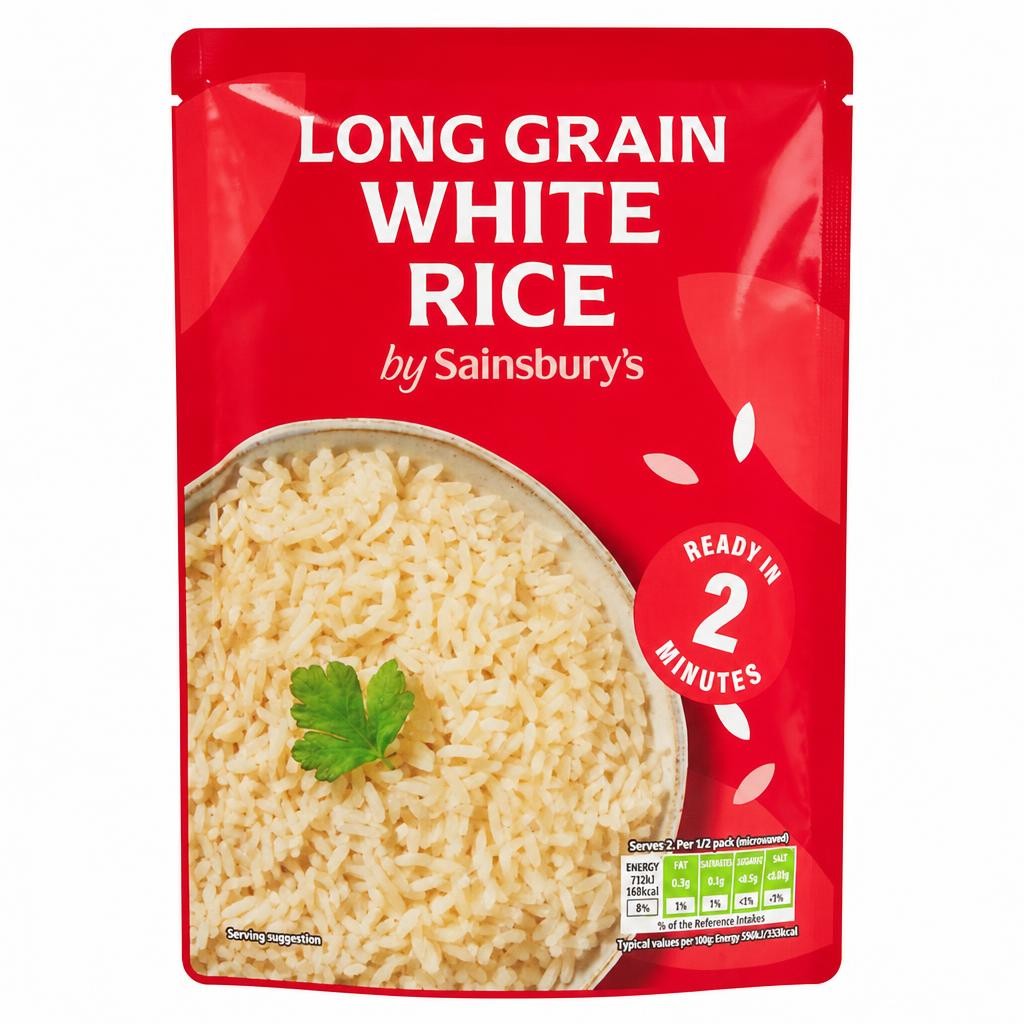 Sainsbury's Microwave Rice Long Grain White 250g