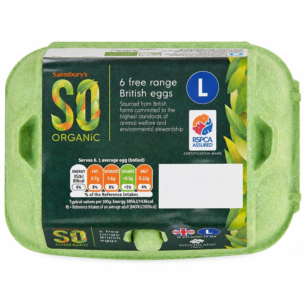 Sainsbury's Woodland Free Range Large Eggs, SO Organic x6