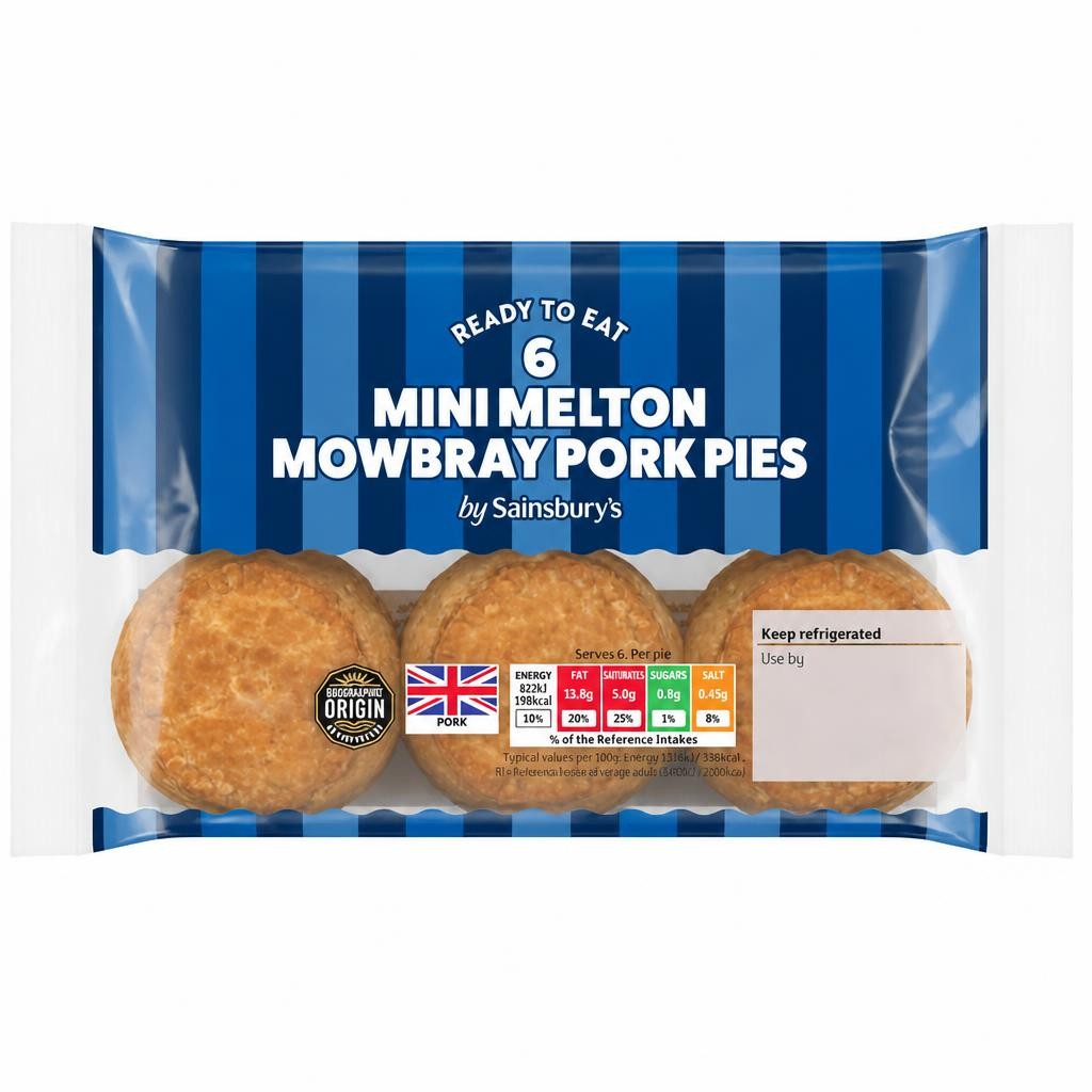 Sainsbury's Mini Melton Mowbray Pork Pies x6 300g