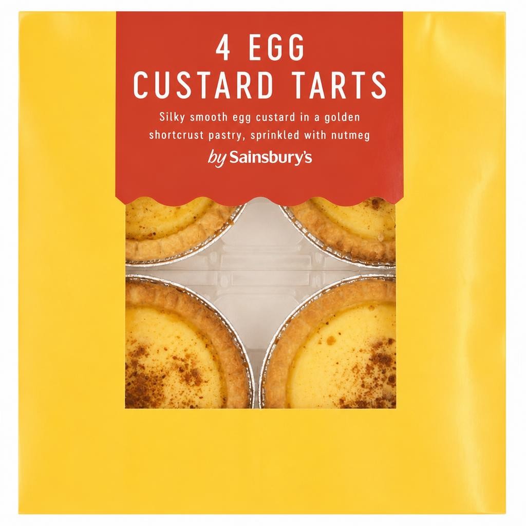 Sainsbury's Egg Custard Tarts 4 x 81g