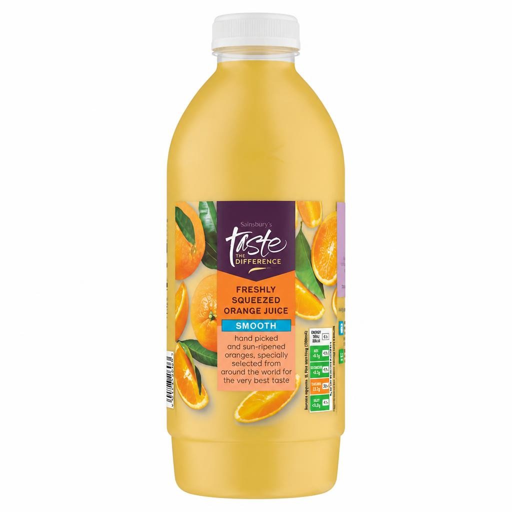 Sainsbury's Freshly Squeezed Smooth Orange Juice, Taste the Difference 1L