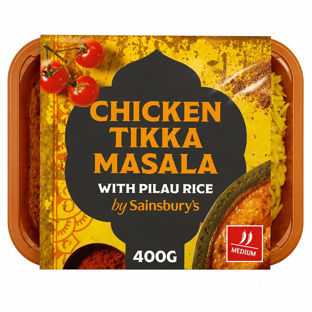 Sainsbury's Indian Chicken Tikka Masala with Pilau Rice Ready Meal for 1 400g