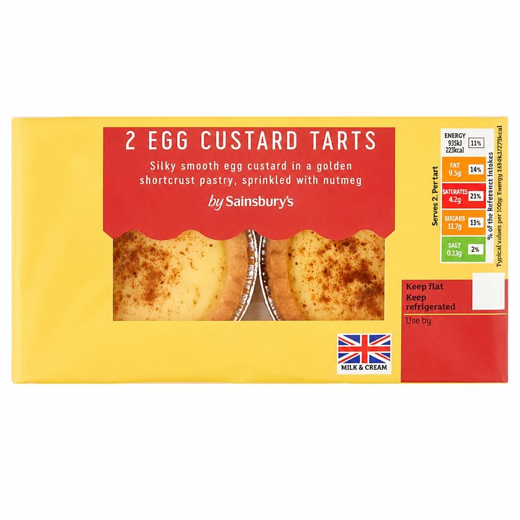 Sainsbury's Egg Custard Tarts 2x81g