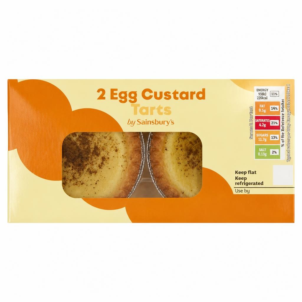Sainsbury's Egg Custard Tarts 2x81g