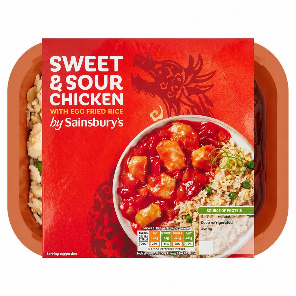 Sainsbury's Chinese Sweet & Sour Chicken with Rice Ready Meal for 1 400g