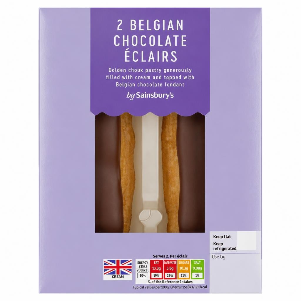 Sainsbury's 2 x 55g Belgian Chocolate Éclairs