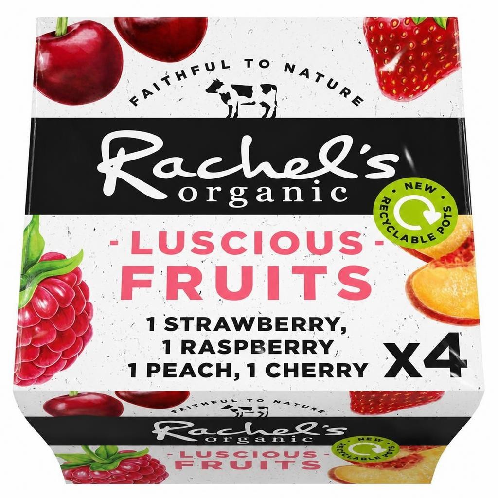 Rachel's Organic Luscious Fruit Multipack Yogurt 4 x 110g