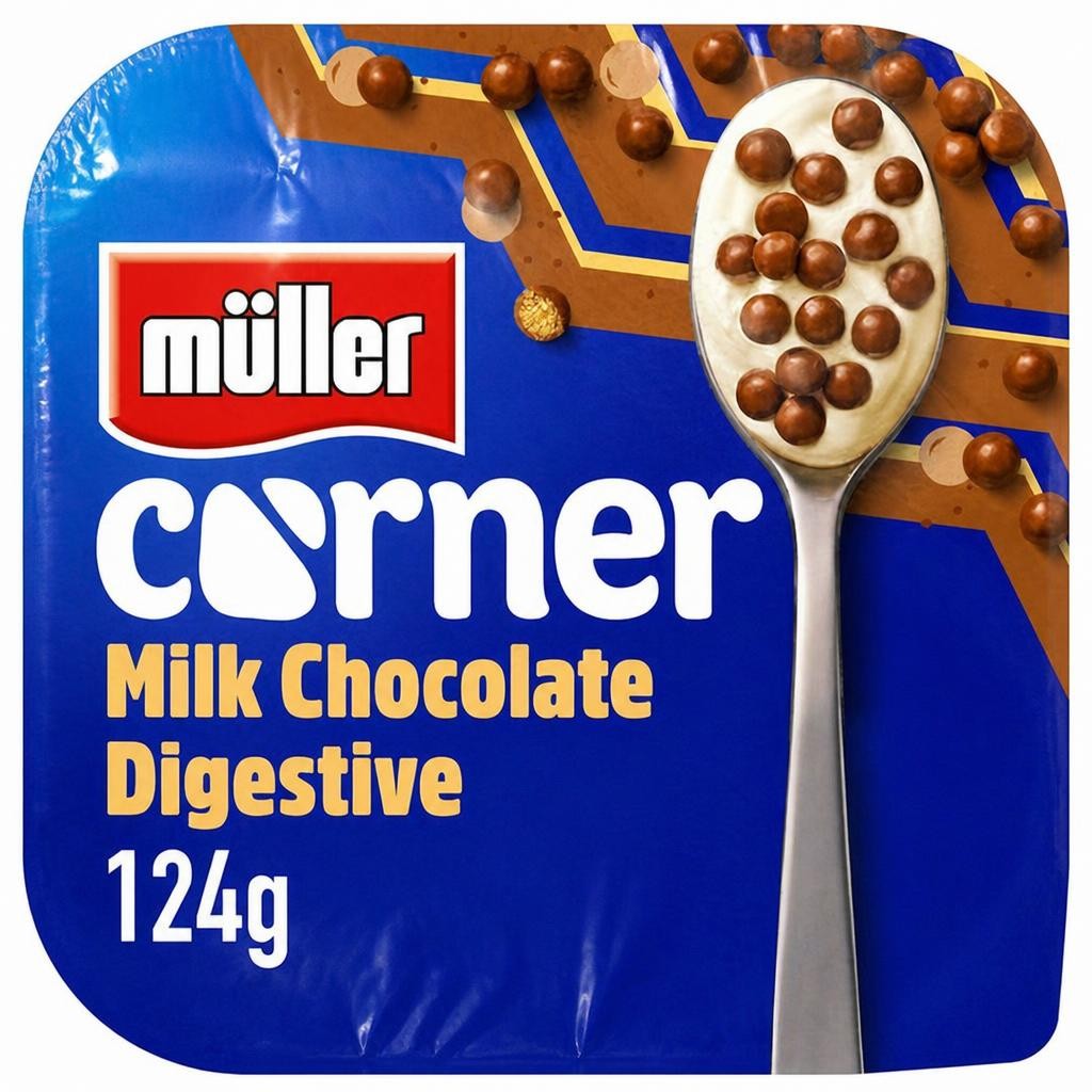 Muller Corner Vanilla Yogurt With Chocolate Digestive Biscuits 124g