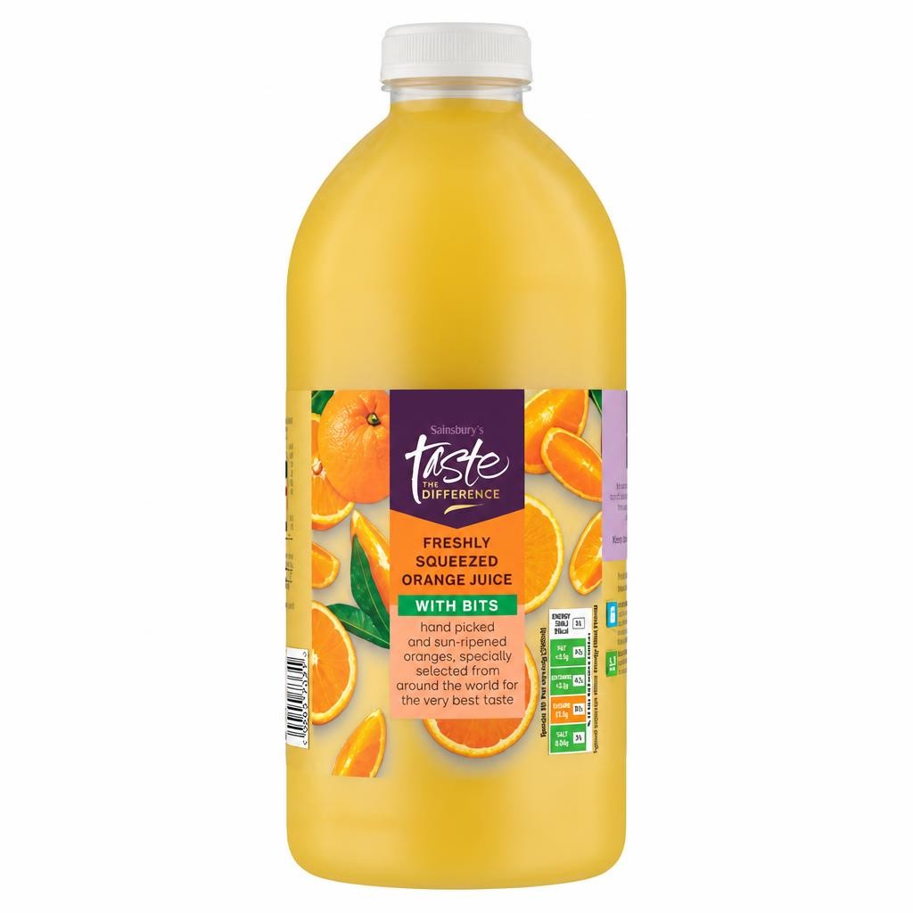Sainsbury's Freshly Squeezed Orange Juice with Bits, Taste the Difference 1.5L