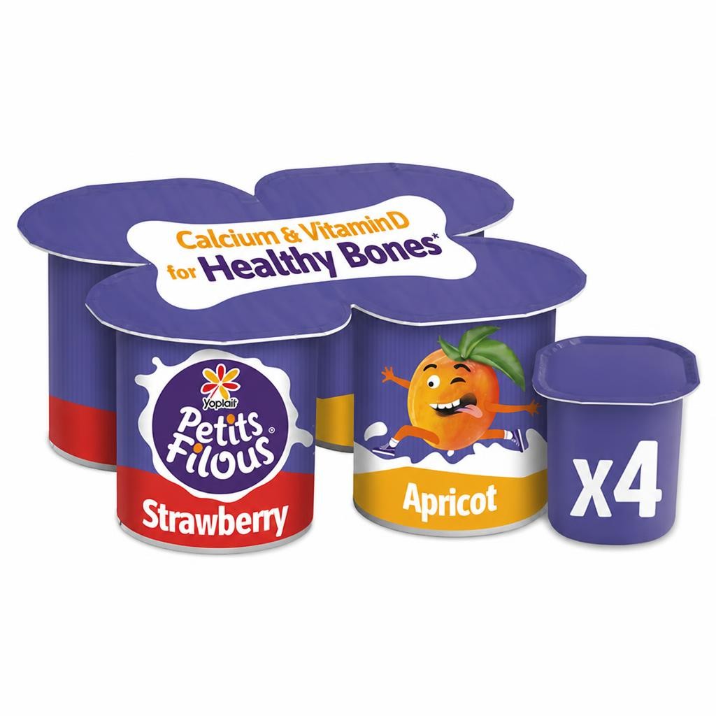 Petits Filous Kids Strawberry & Apricot Yoghurt 4x85g