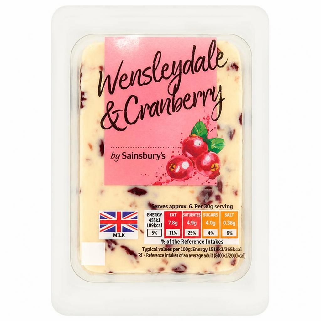 Sainsbury's Wensleydale Cheese with Cranberries 200g