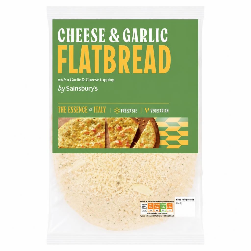 Sainsbury's Cheese & Garlic Flatbread 224g