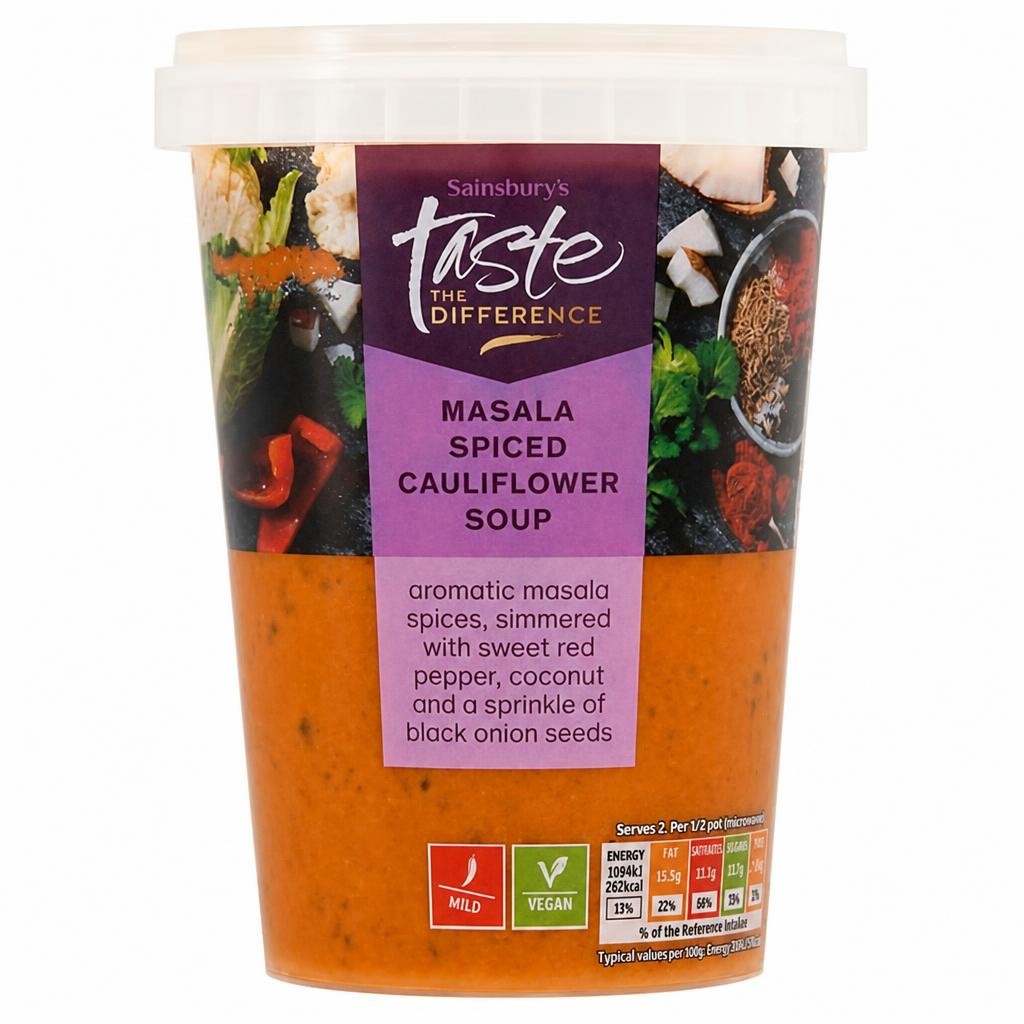 Sainsbury's Masala Spiced Cauliflower Soup, Taste the Difference 600g