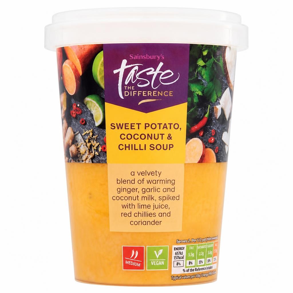 Sainsbury's Sweet Potato Coconut & Chilli Soup, Taste the Difference 600g