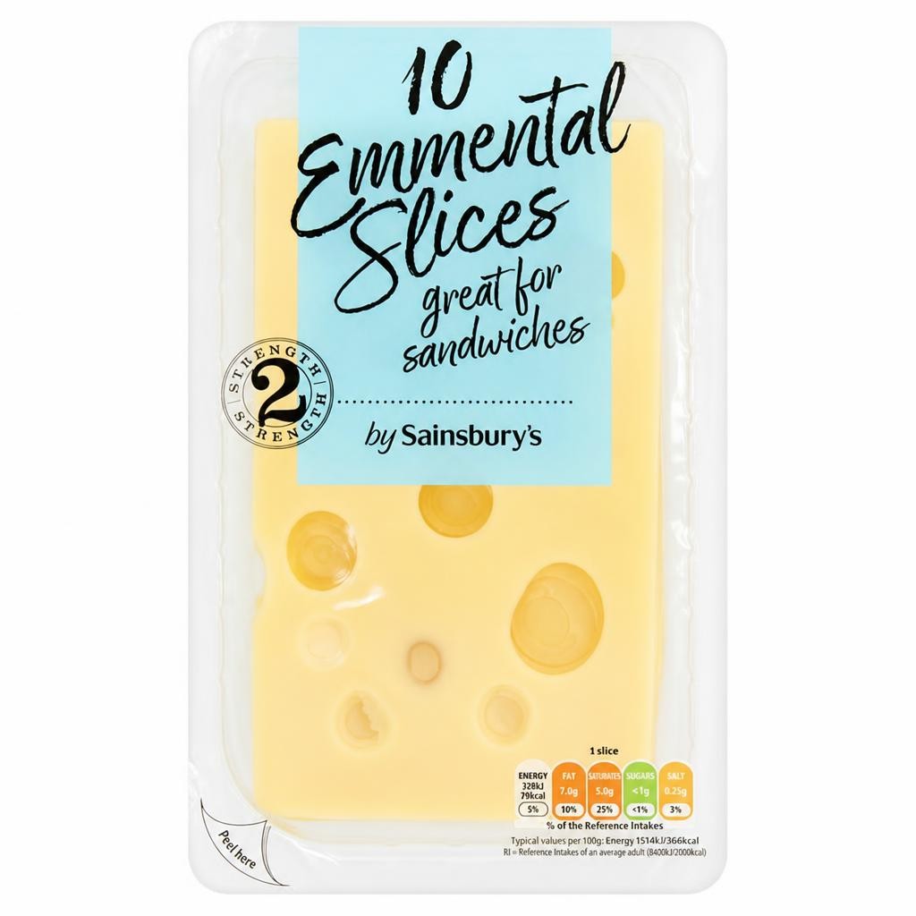 Sainsbury's Emmental Cheese Slices 250g