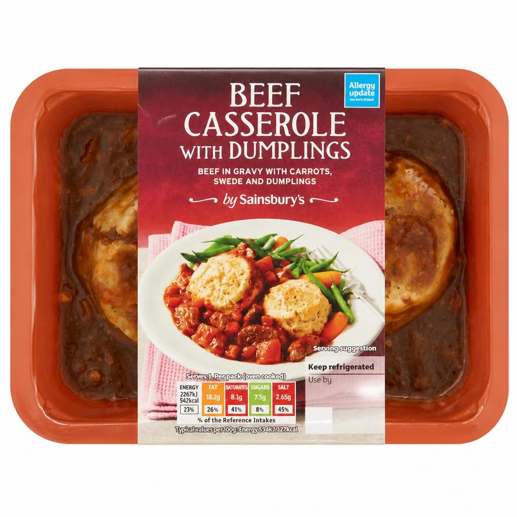 Sainsbury's Beef Casserole with Dumplings 400g (Serves 1)