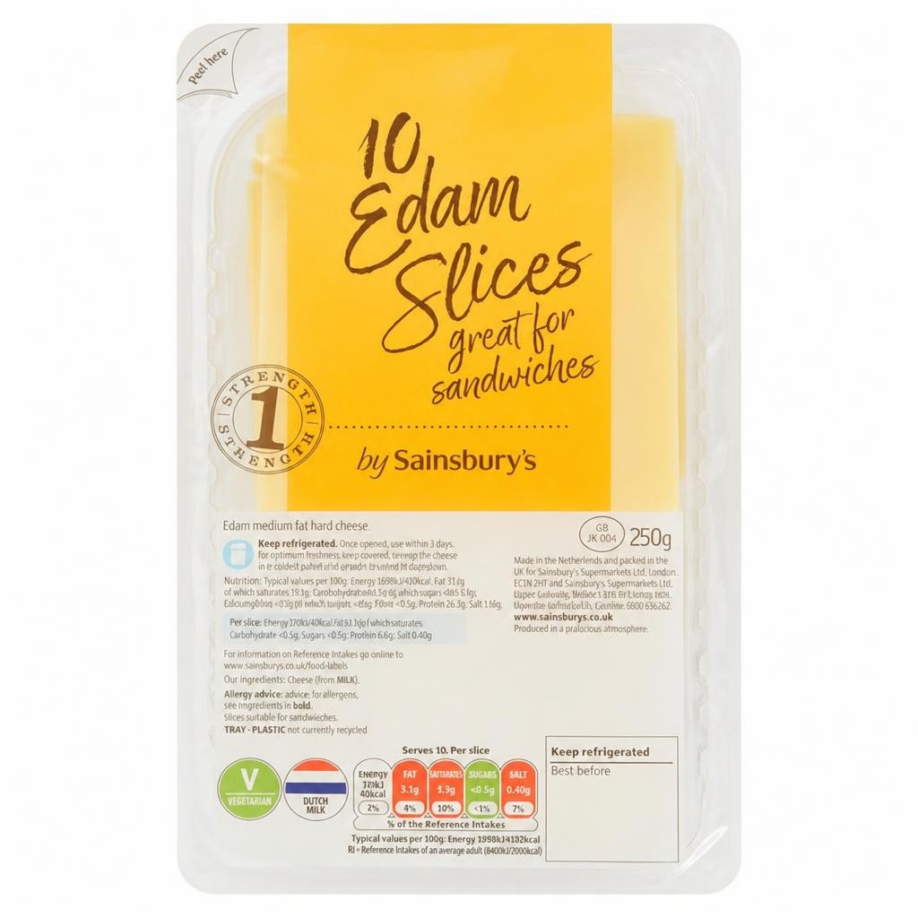 Sainsbury's Edam Cheese Slices 250g