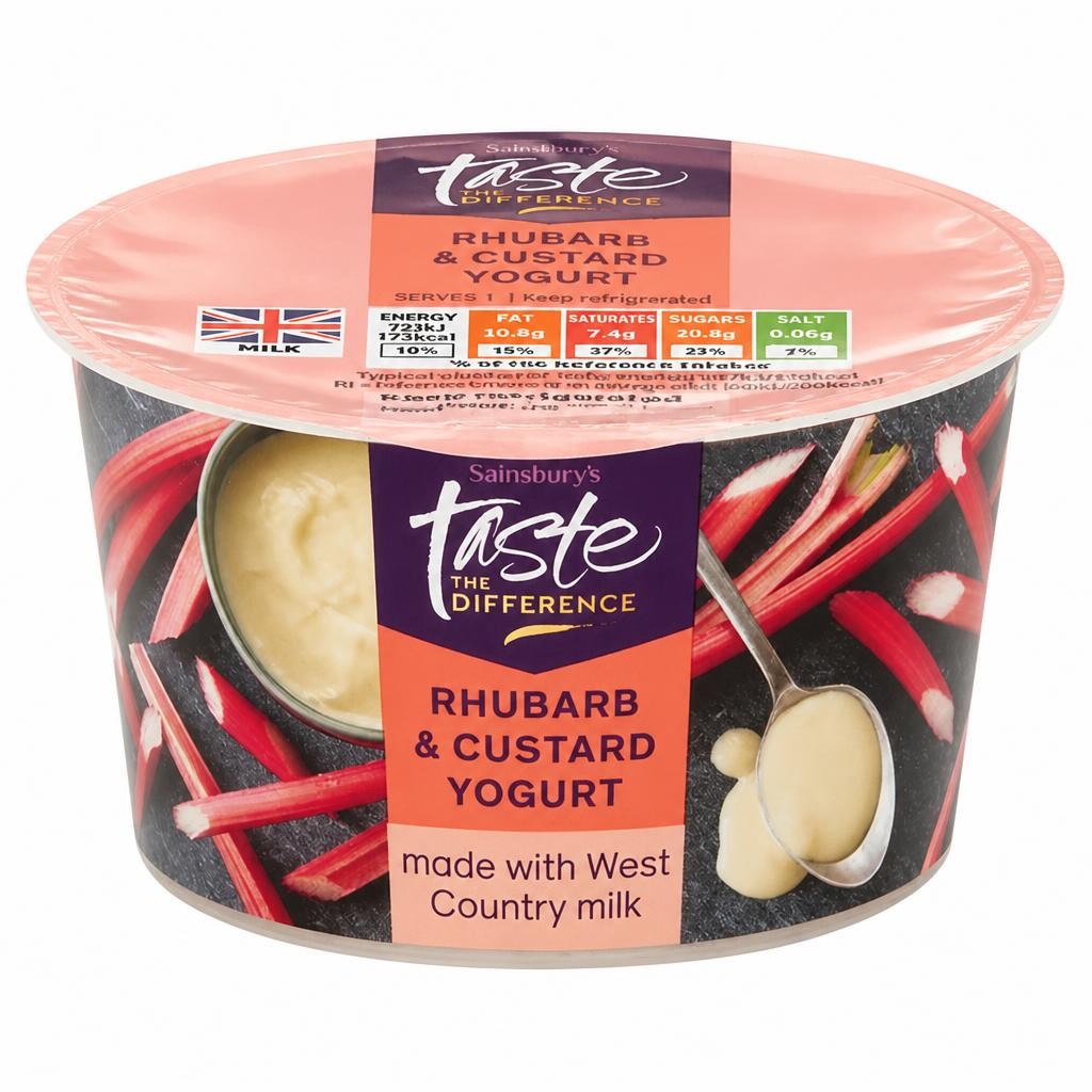 Sainsbury's Rhubarb & Custard Yogurt, Summer Edition Taste The Difference 150g