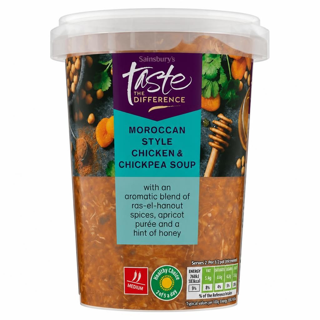 Sainsbury's Moroccan Style Chicken & Chickpea Soup, Taste the Difference 600g