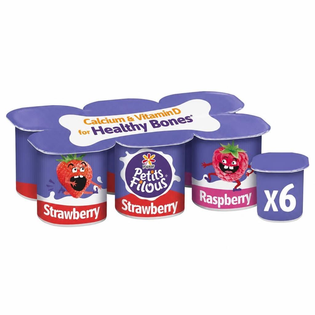 Petits Filous Kids Strawberry & Raspberry Yoghurt 6x47g