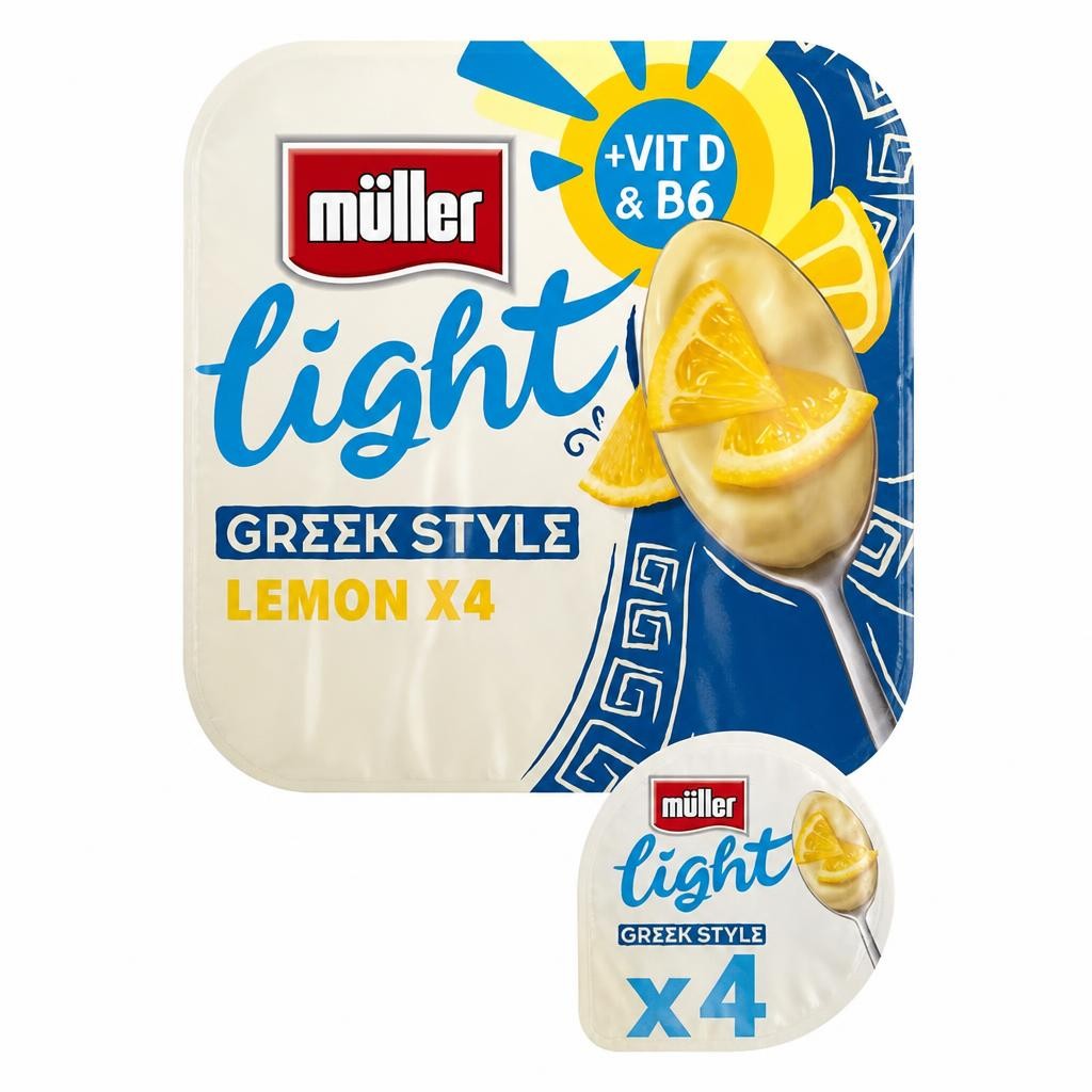 Müller Light Greek Style Luscious Lemon Yogurt 4x115g