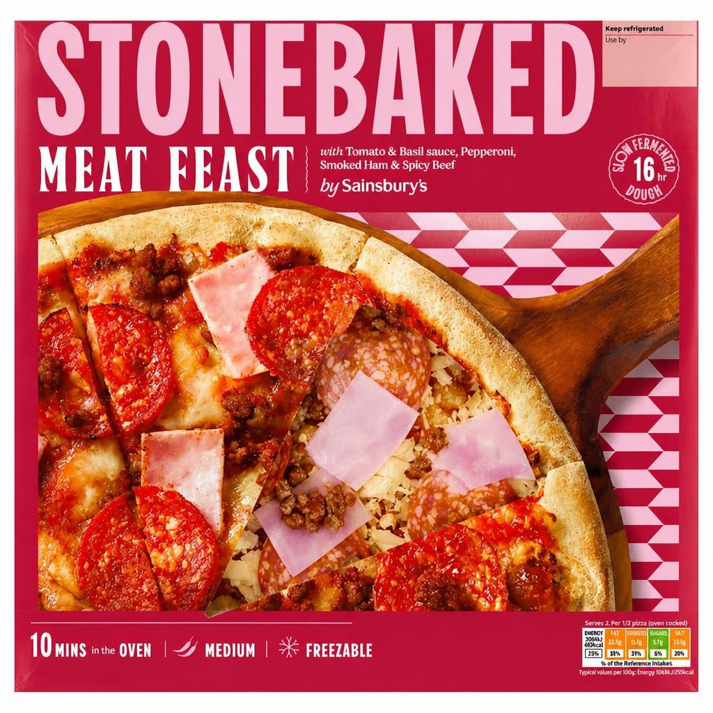 Sainsbury's 305g Meat Feast Stonebaked Pizza
