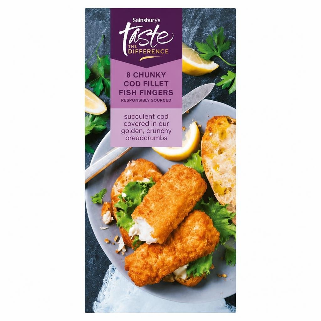 Sainsbury's Chunky Cod Fish Fingers, Taste the Difference x8 480g