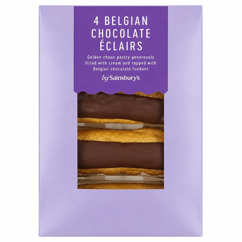 Sainsbury's Belgian Chocolate Eclairs 4x34g