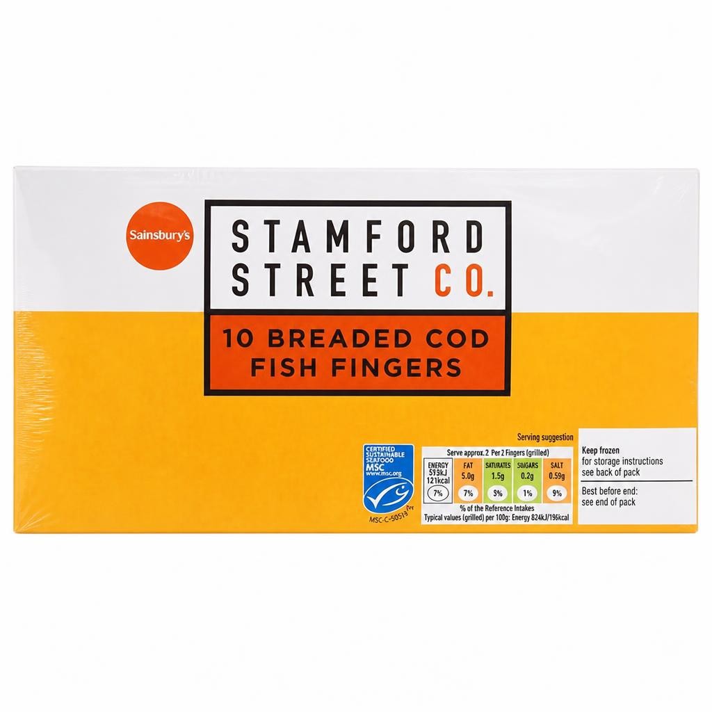 Stamford Street Co. Breaded Cod Fish Fingers x10 250g
