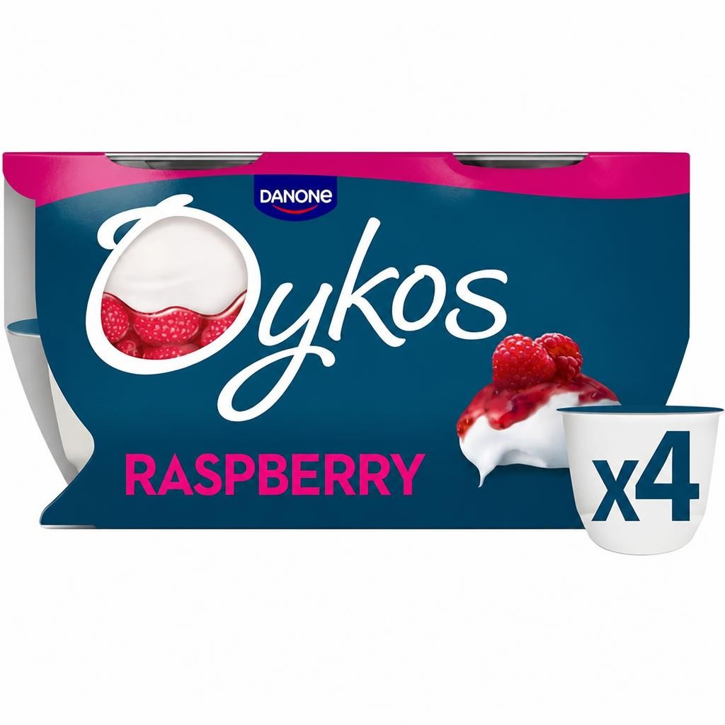 Oykos Raspberry Luxury Greek Style Yogurt 4x110g